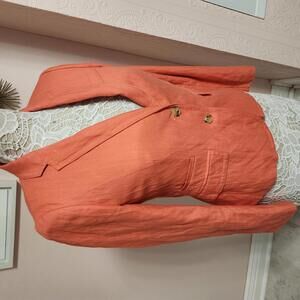 Flawelss J Crew Coral Schoolboy linen Blazer Jacket 2